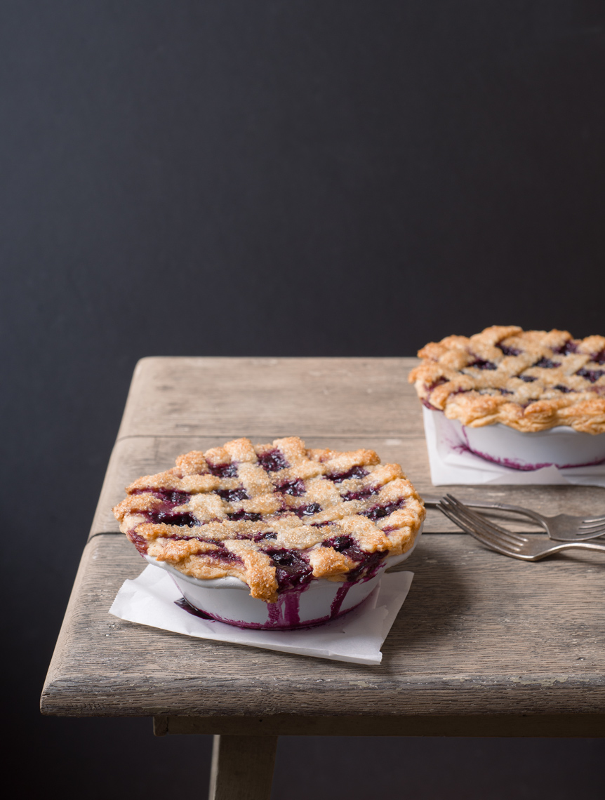 mini blueberry pies